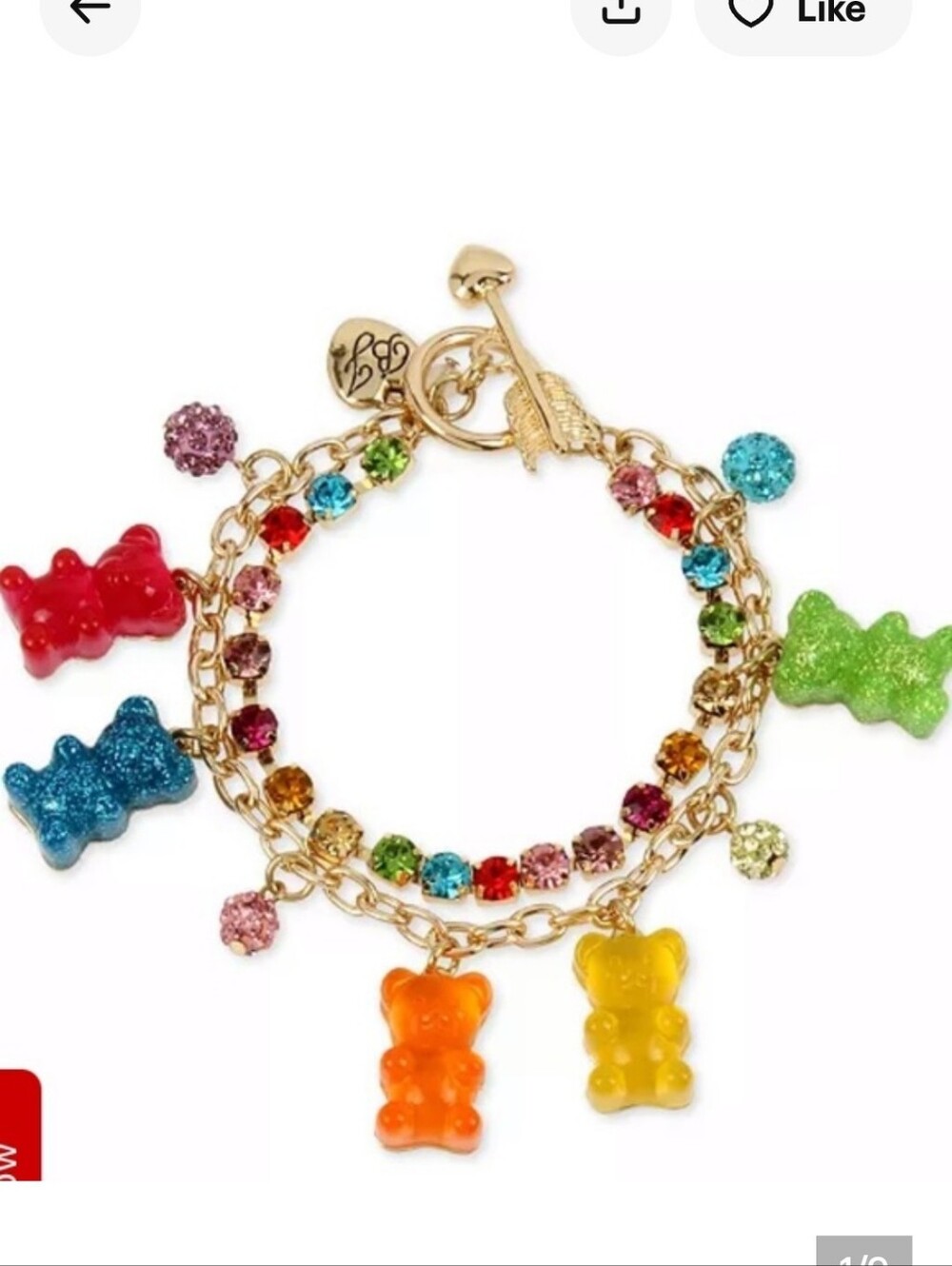 ✨️NWT STUNNING BETSEY JOHNSON GUMMY BEAR BRACLET WITH RINESTONES ✨️🐻‍❄️